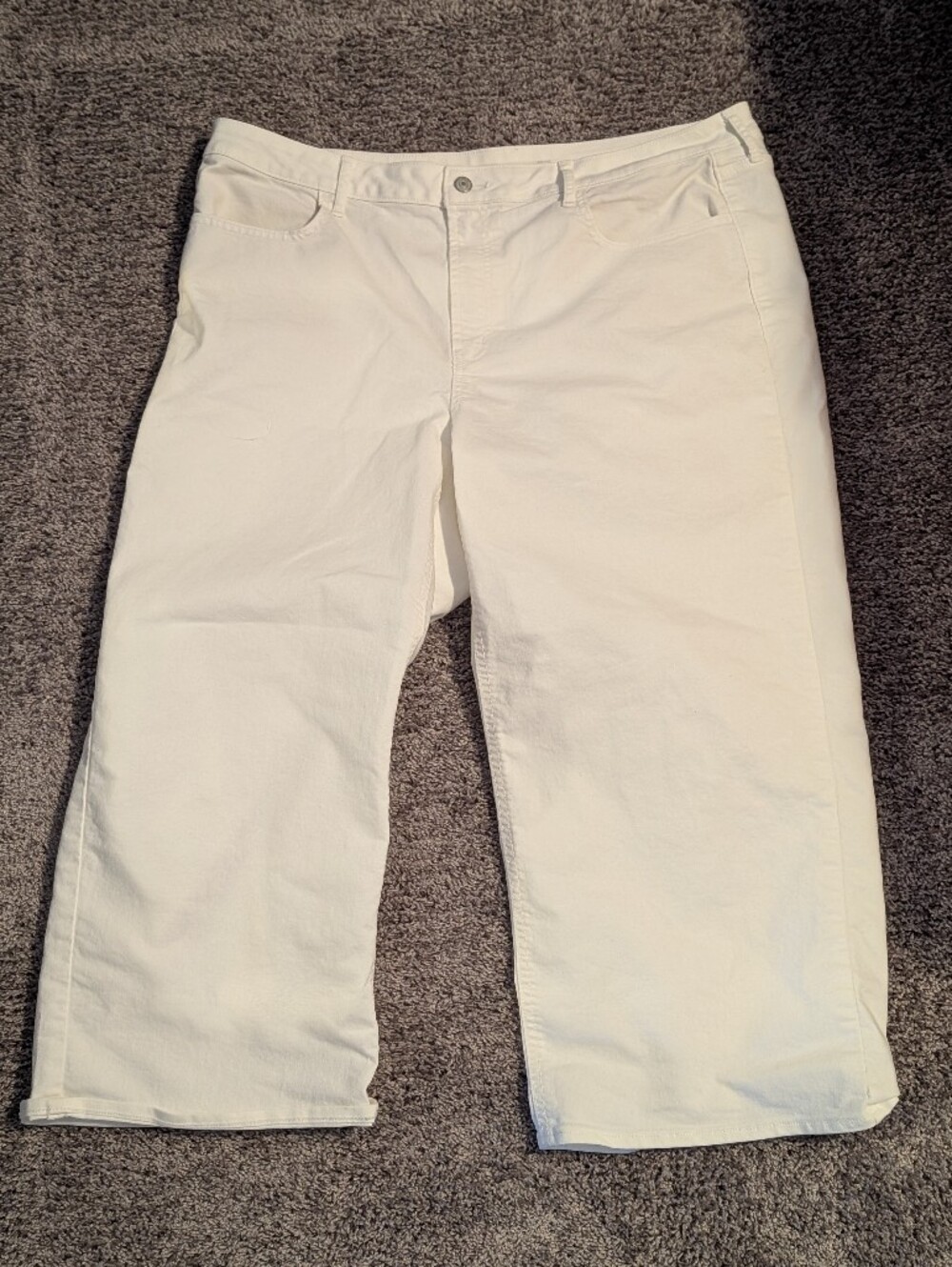 Women's White Casual Stretch Pants Wide Leg